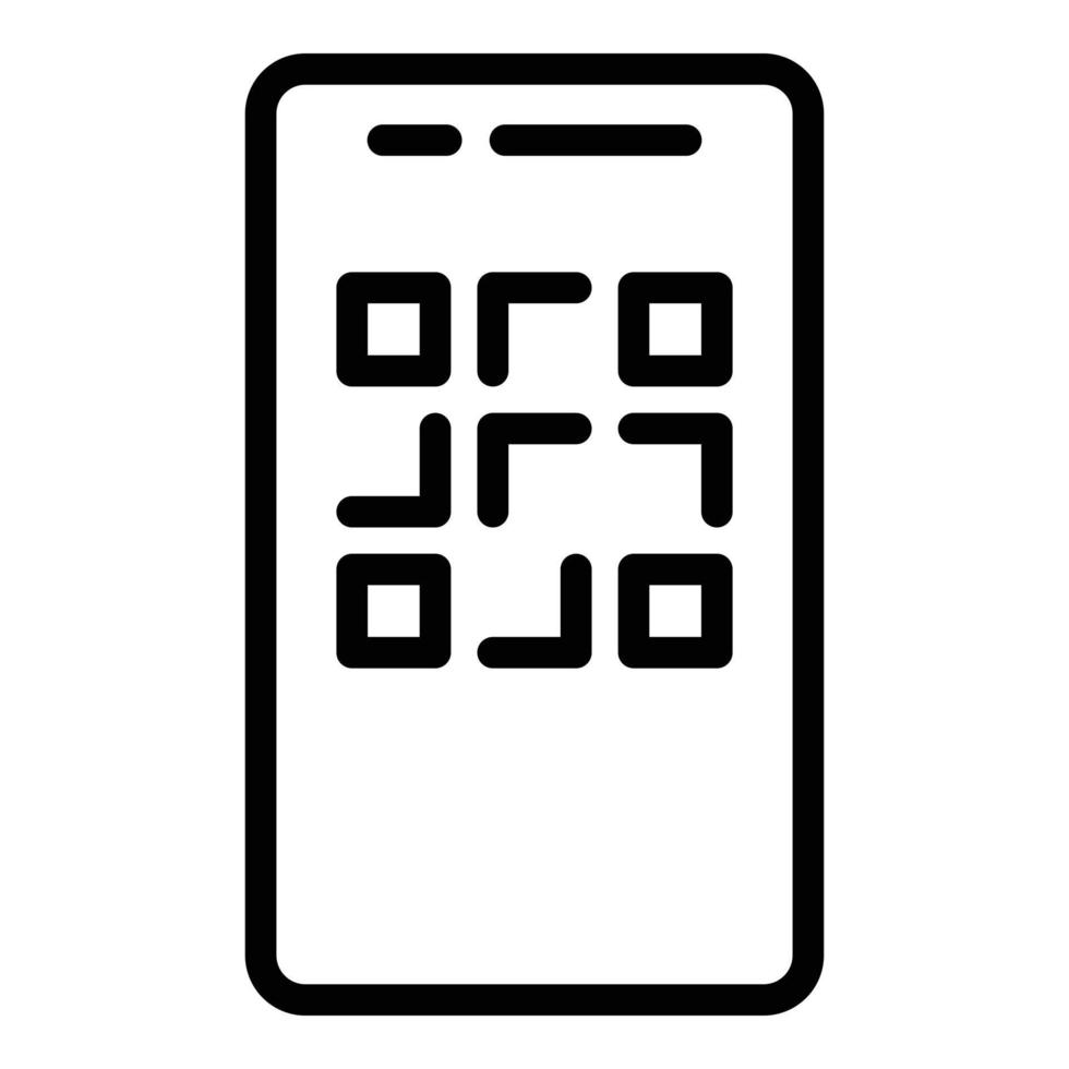 Screen barcode icon outline vector. Scan code vector