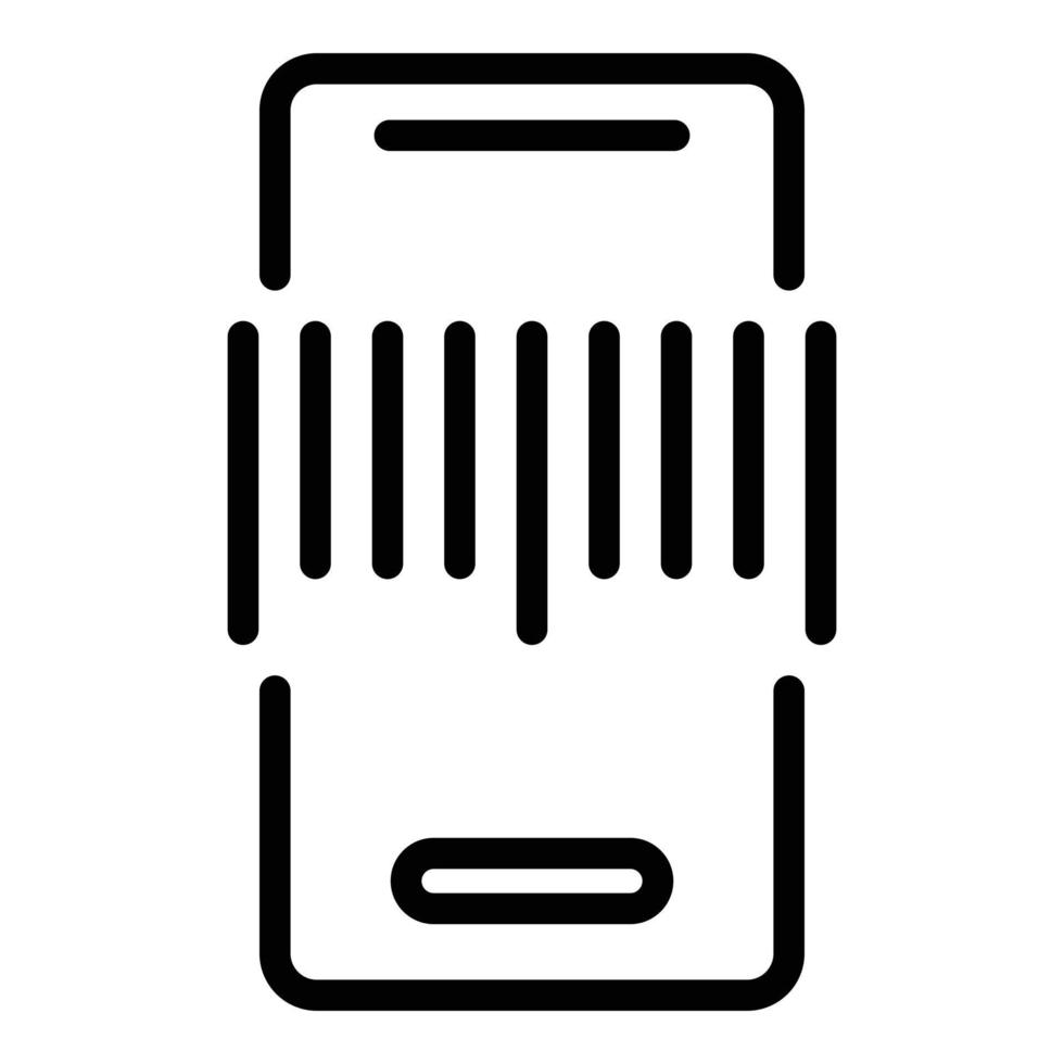 Detect barcode icon outline vector. Code scanner vector