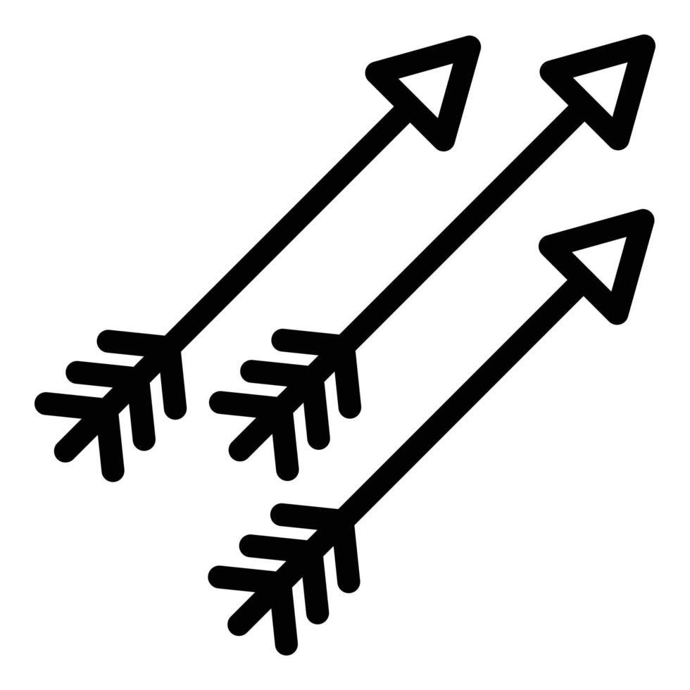 vector de contorno de icono de flecha de disparo. arco de tiro con arco