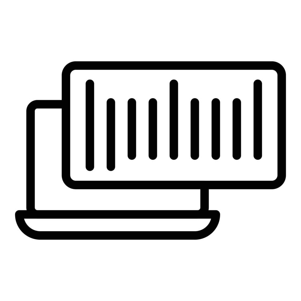 Computer barcode icon outline vector. Code scanner vector