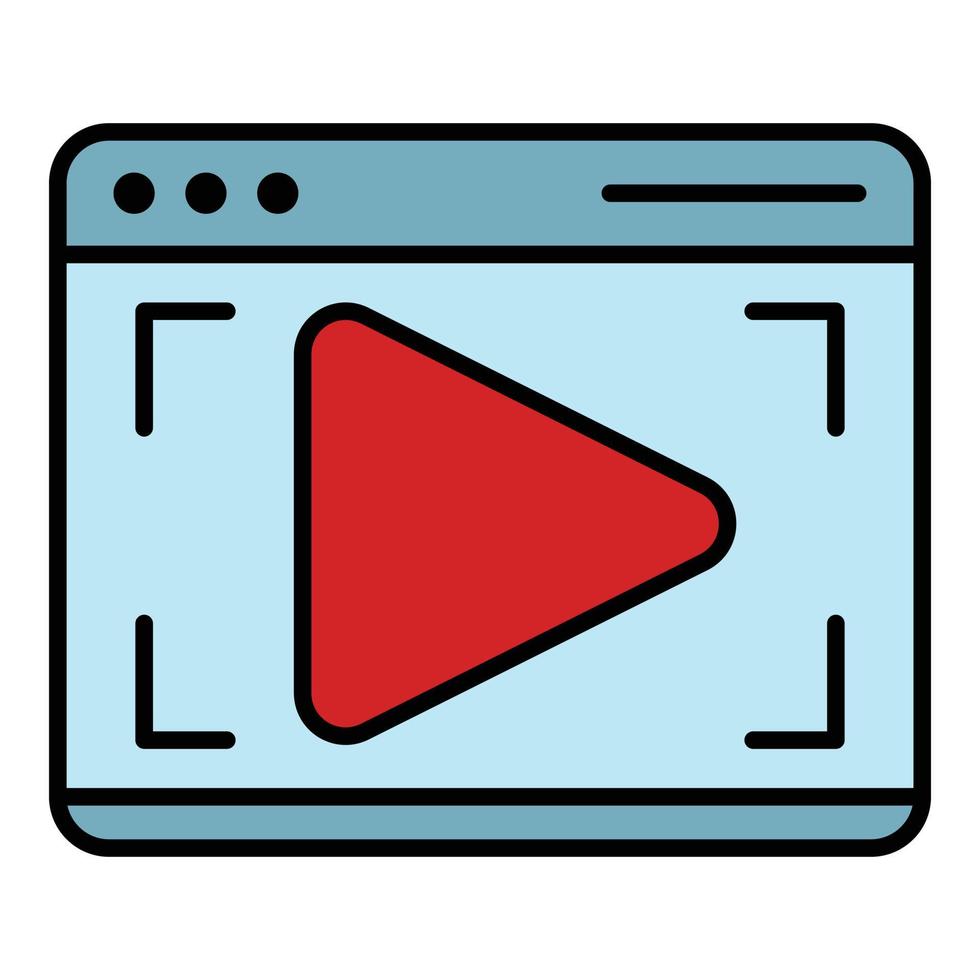 Webinar web page icon color outline vector