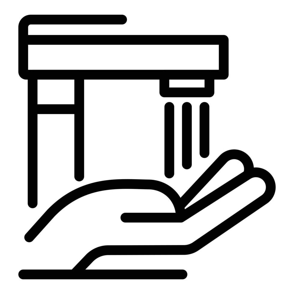 Cleaning hands icon, outline style vector