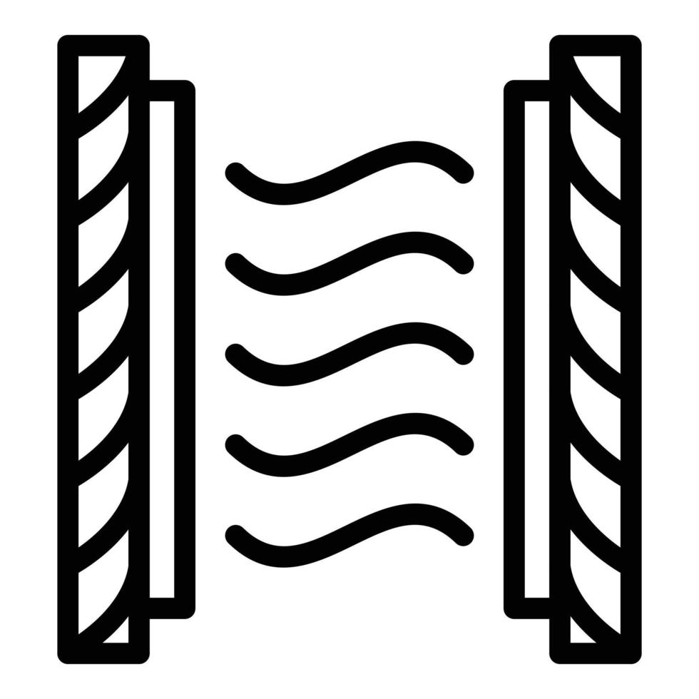 Sound waves icon, outline style vector