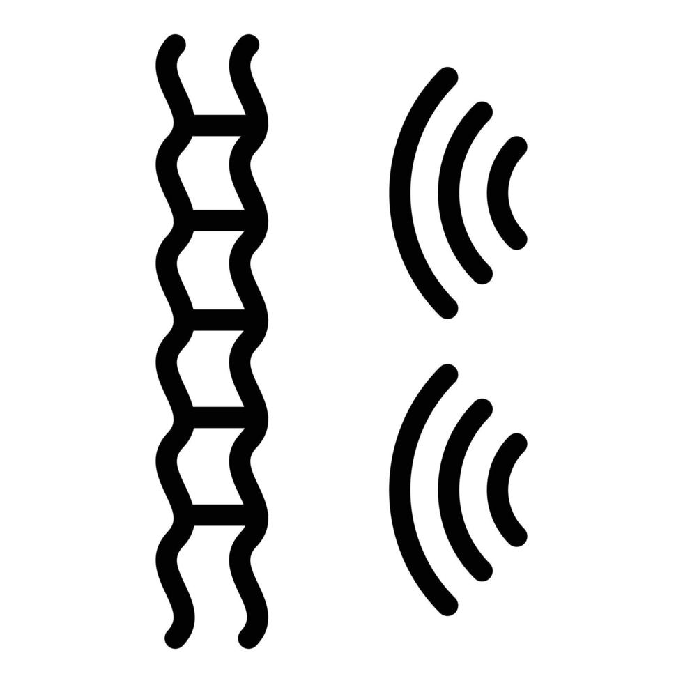 Audio waves icon, outline style vector