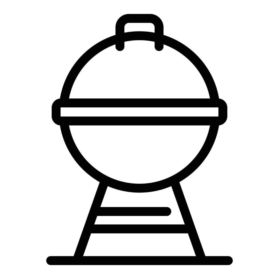 Round grill icon, outline style vector