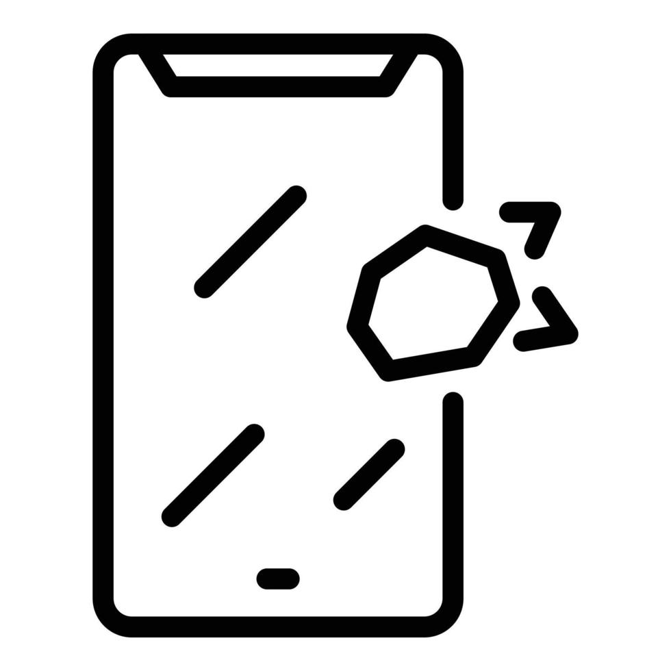 Safe glass phone icon, outline style vector