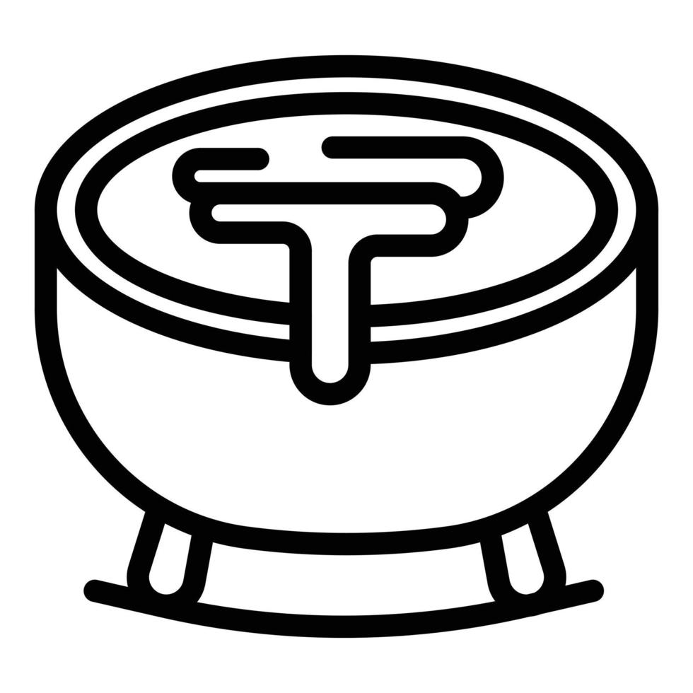 Hot jacuzzi icon, outline style vector