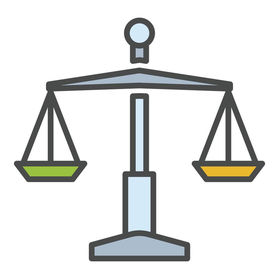 Judge balance icon color outline vector