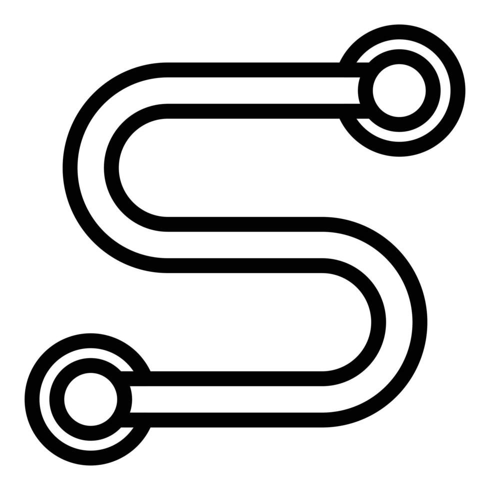 icono de serpiente de carril calentado, estilo de esquema vector