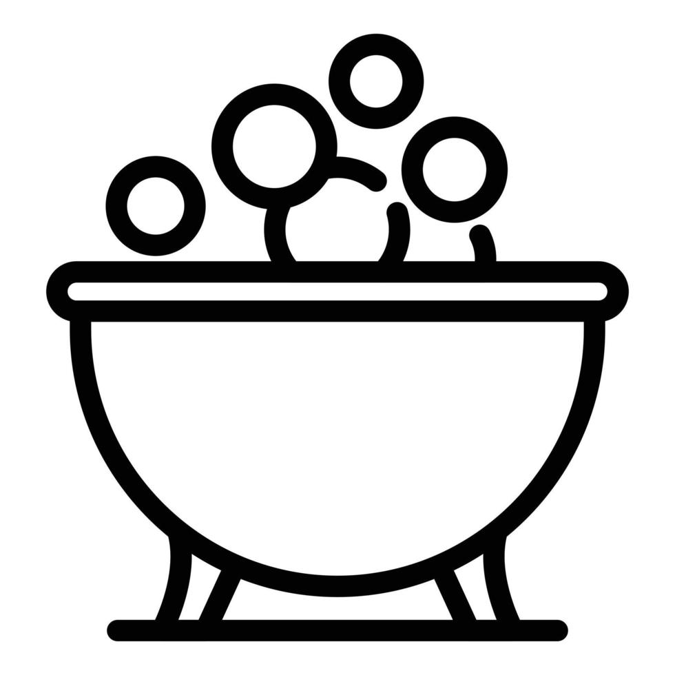 Portable bathtub icon, outline style vector