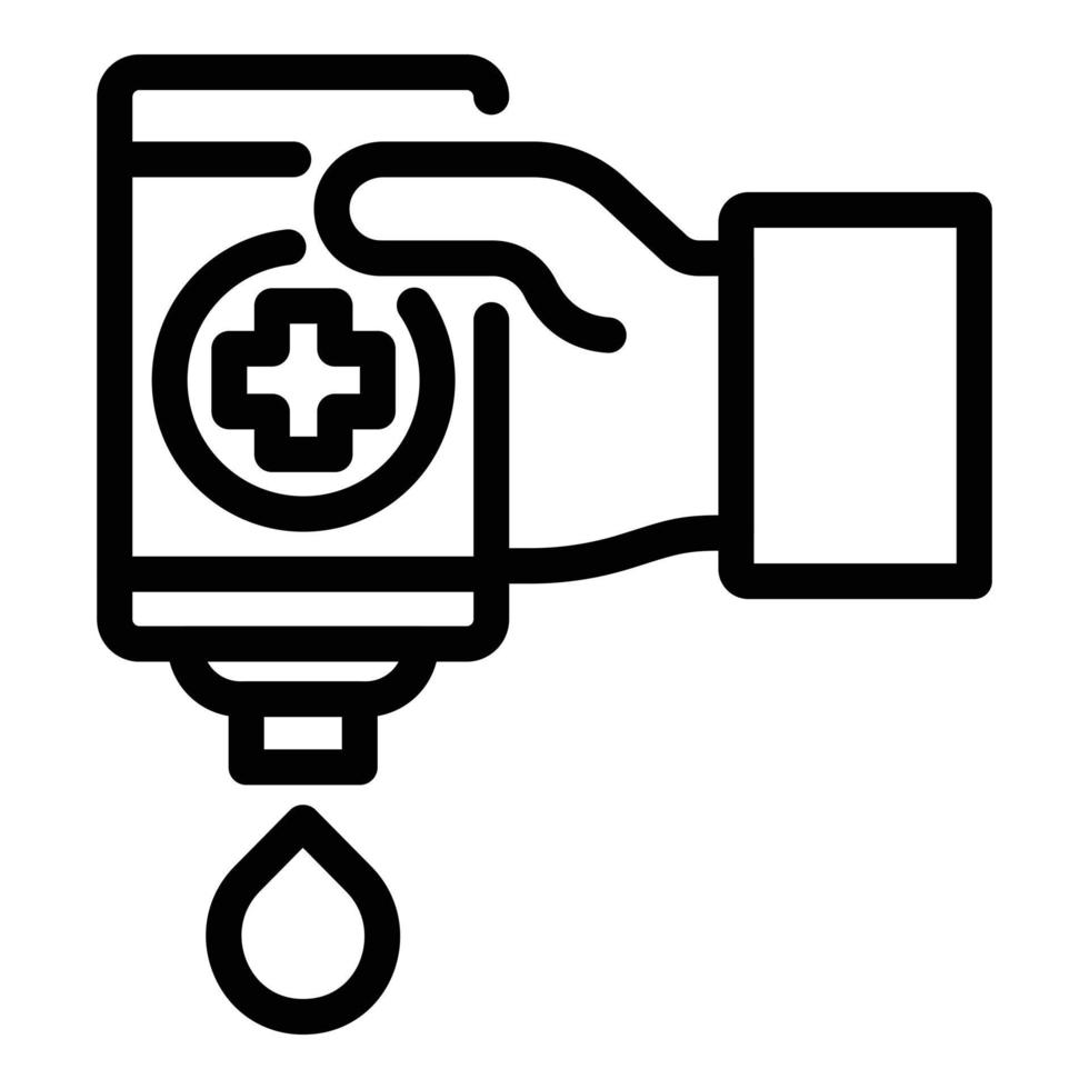 Drop antiseptic icon, outline style vector