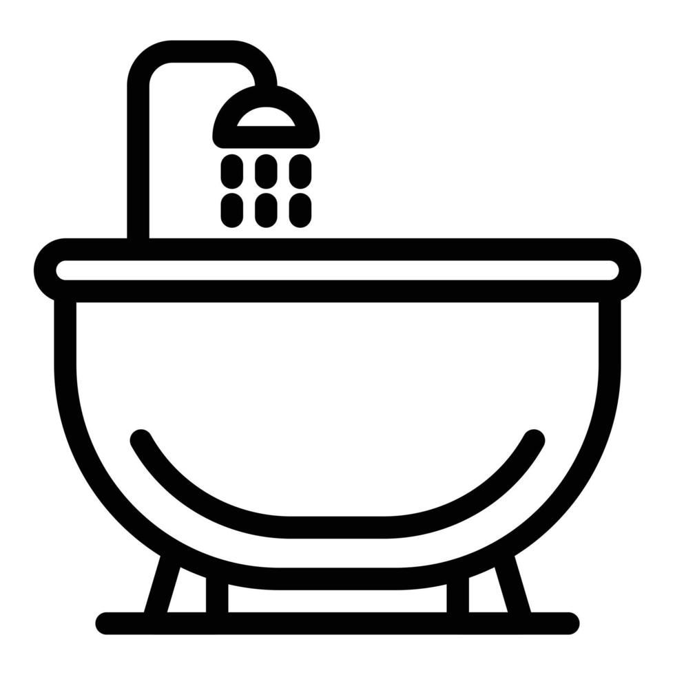 icono de bañera de lujo, estilo de esquema vector