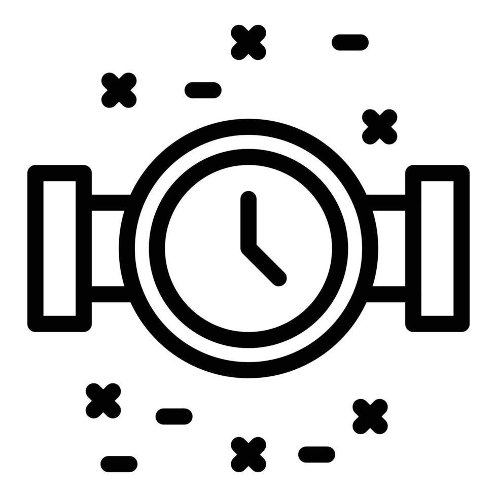 icono de reloj de actividad, estilo de contorno vector