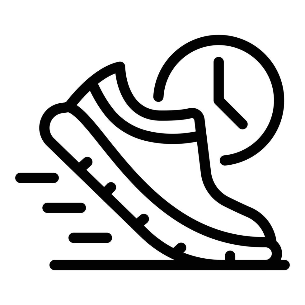Running foot icon, outline style vector