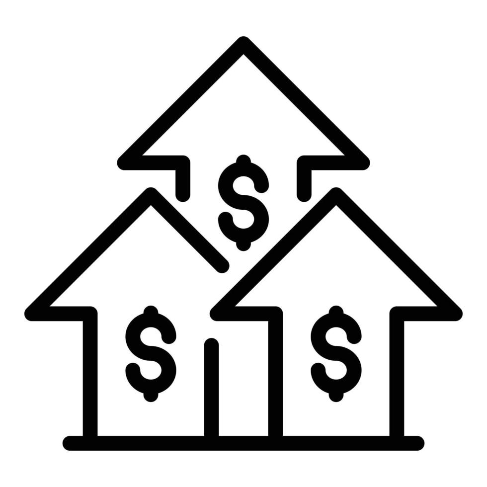 Upload broker money icon, outline style vector