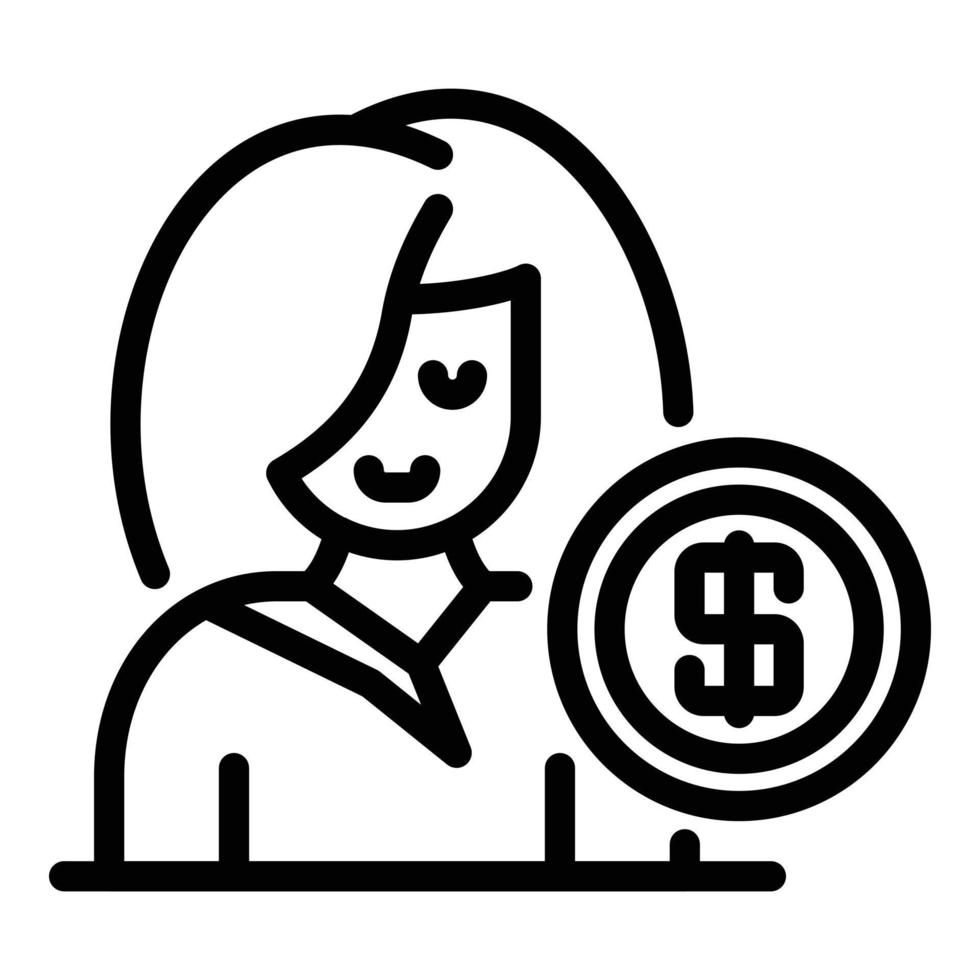 Advisor bank employee icon, outline style vector