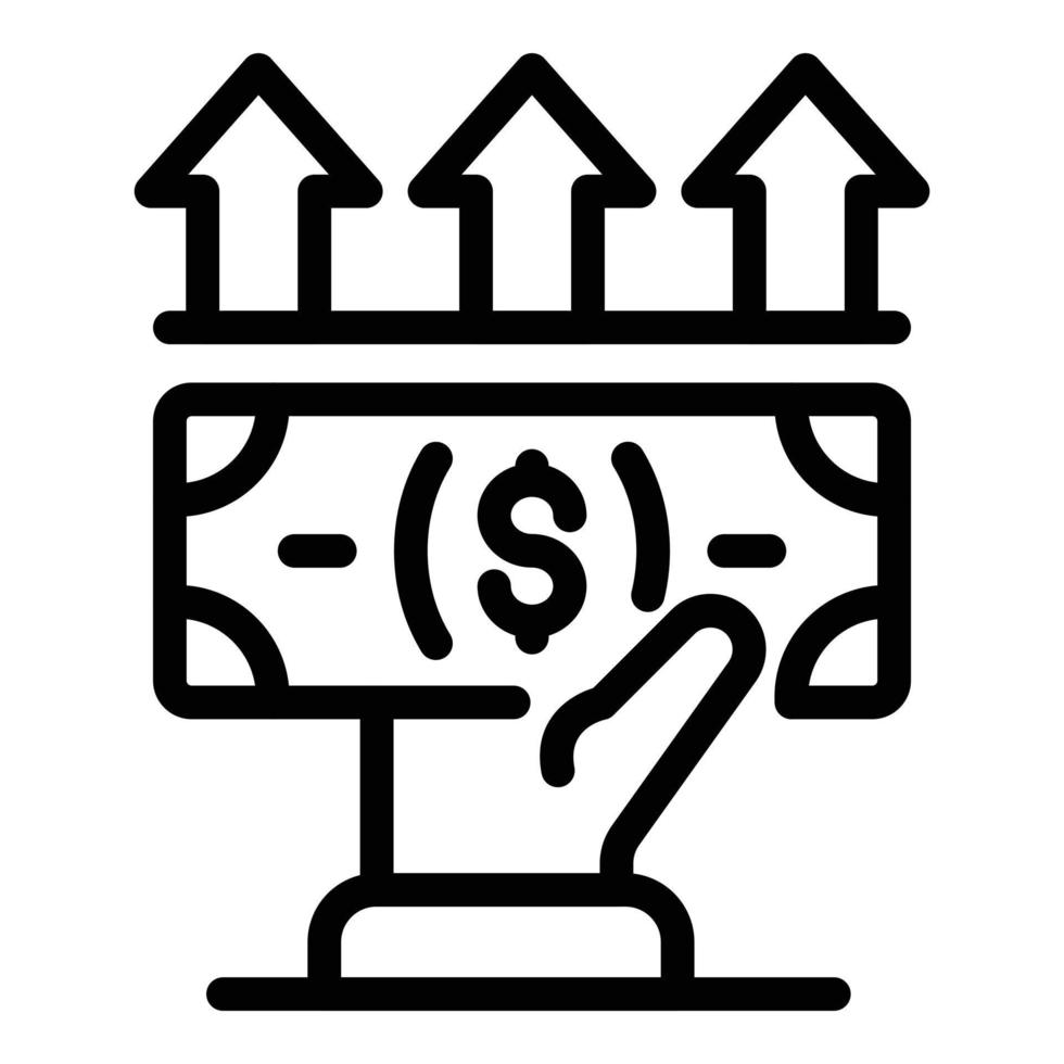 Giving cash icon, outline style vector