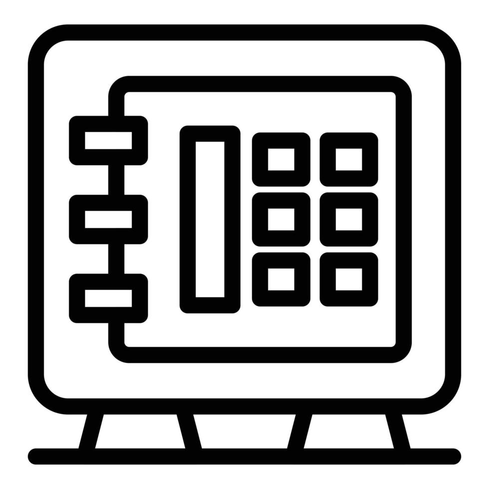 icono de caja fuerte, estilo de esquema vector