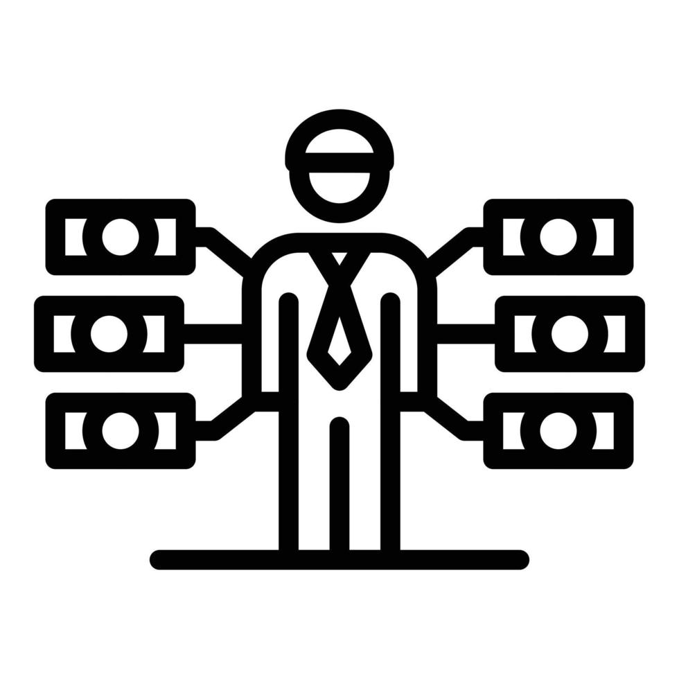 Broker money scheme icon, outline style vector