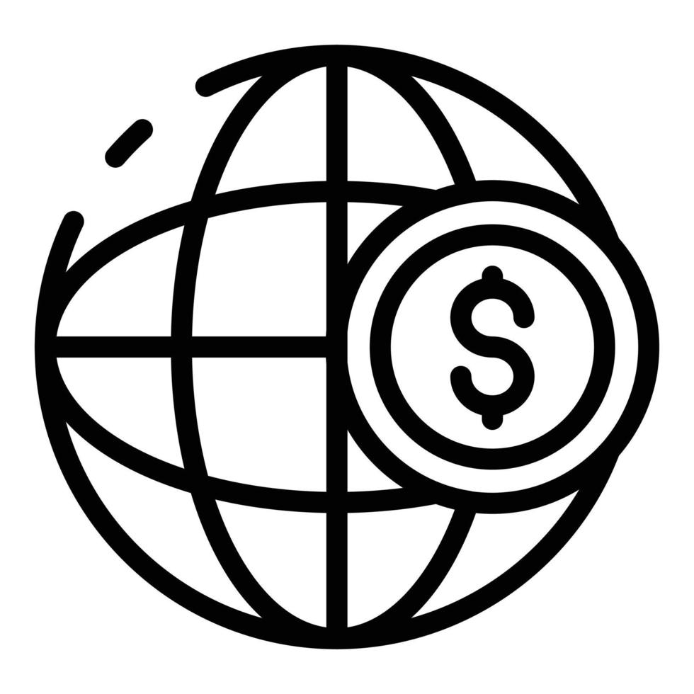 Global money seller icon, outline style vector