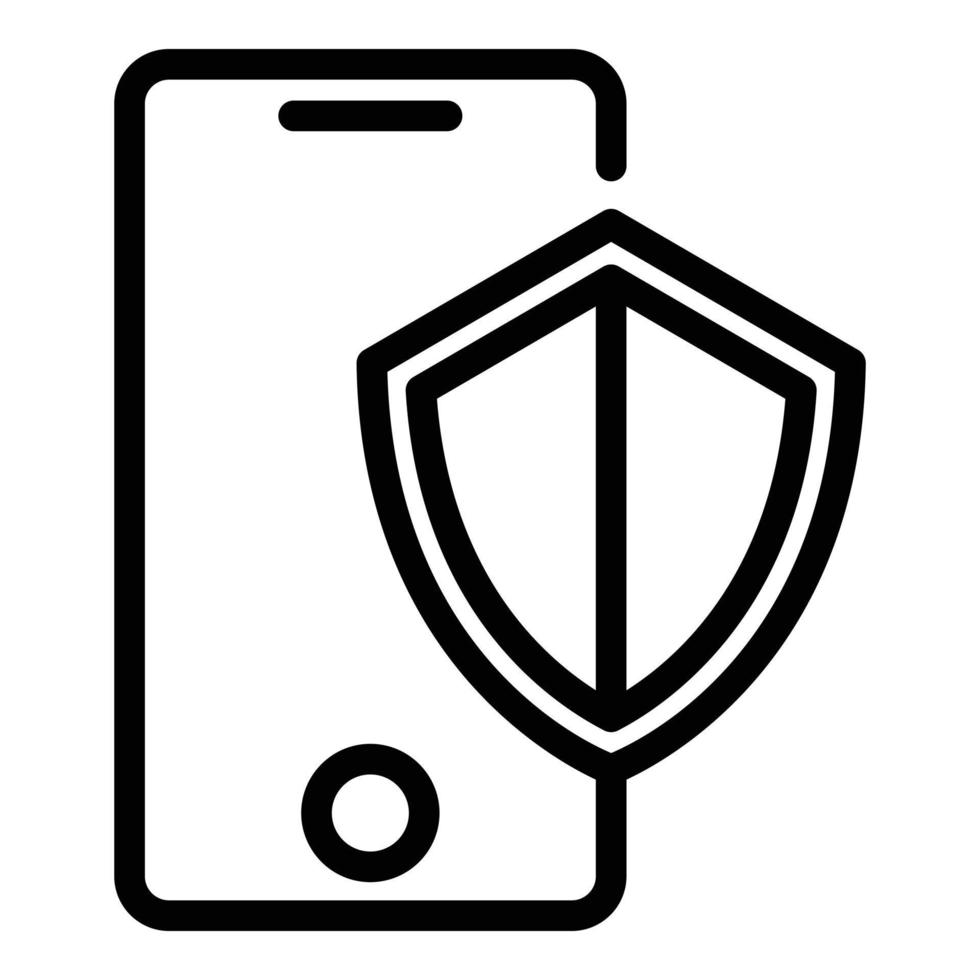 Protected iphone icon, outline style vector