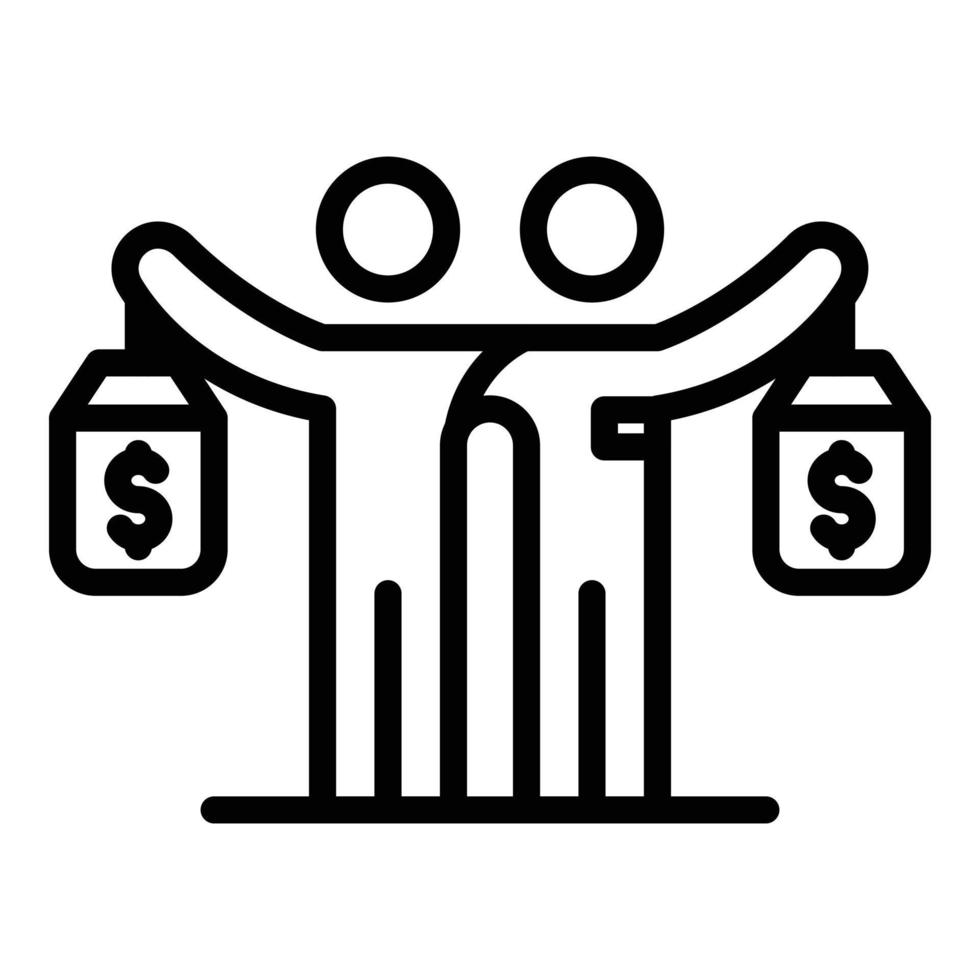 Finance broker friends icon, outline style vector