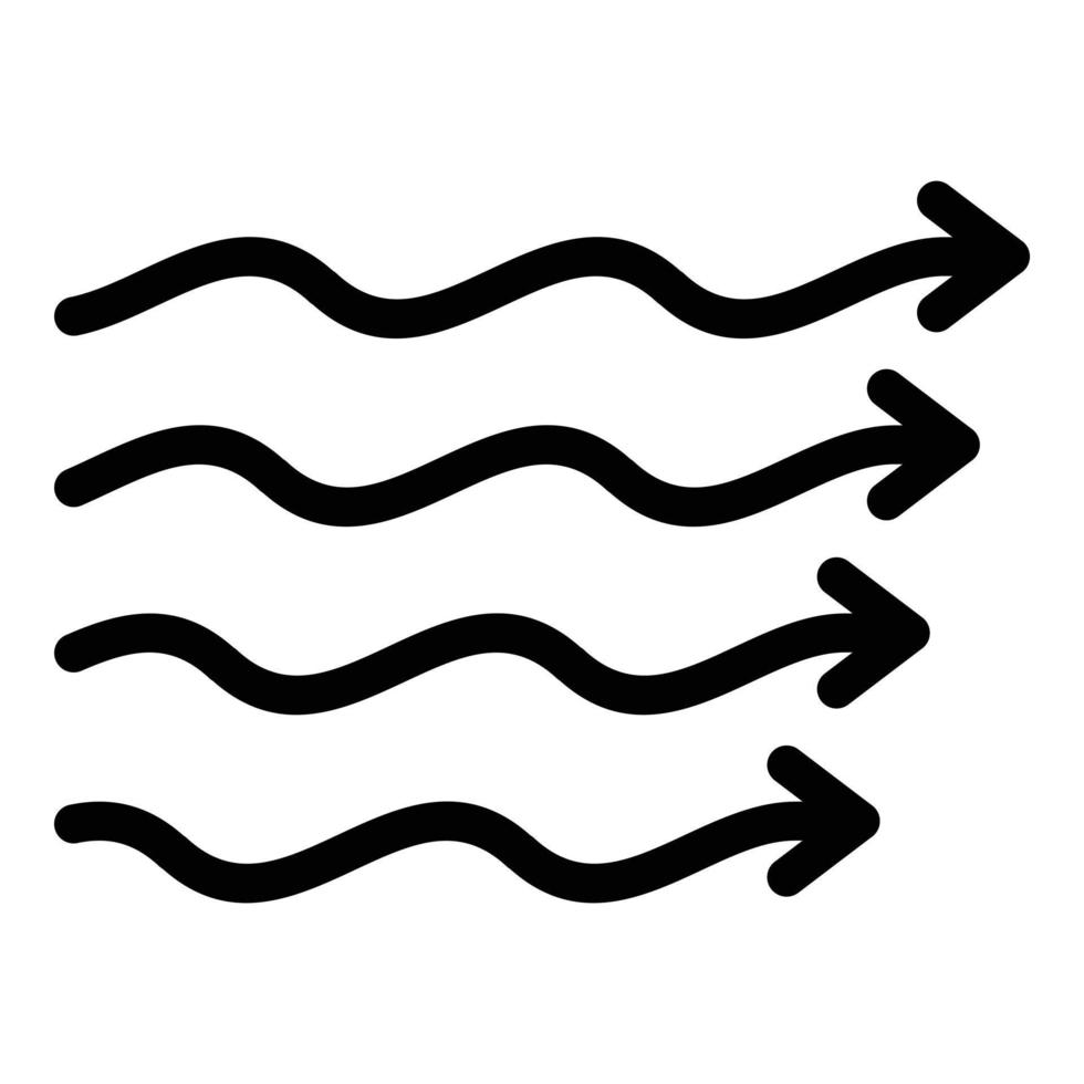 Air flow arrows icon, outline style vector
