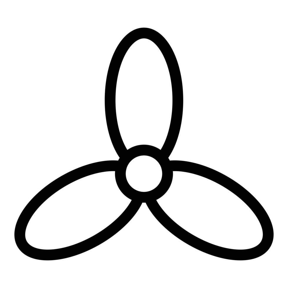 Three blade fan icon, outline style vector