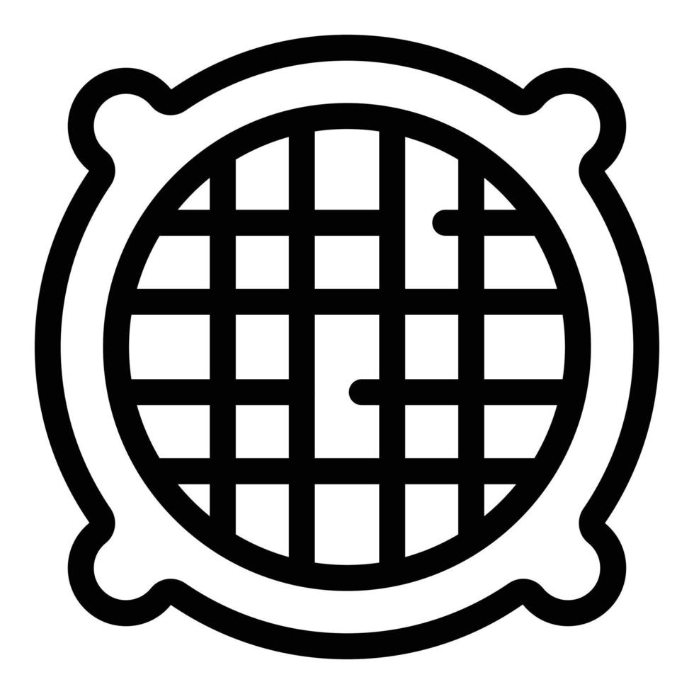 Round ventilation grids icon, outline style vector