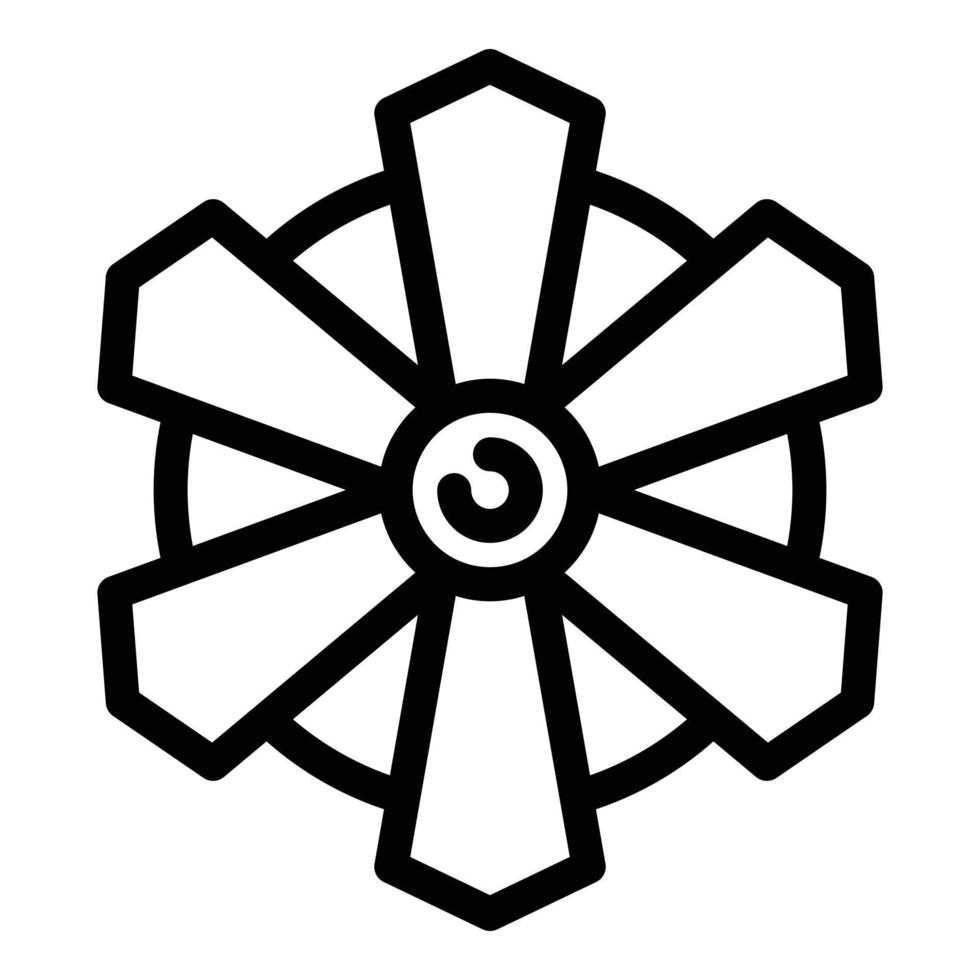 Fan top view icon, outline style vector