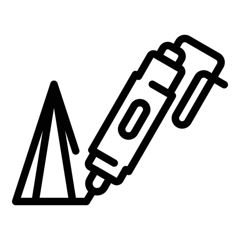 3d printing pen icon, outline style vector