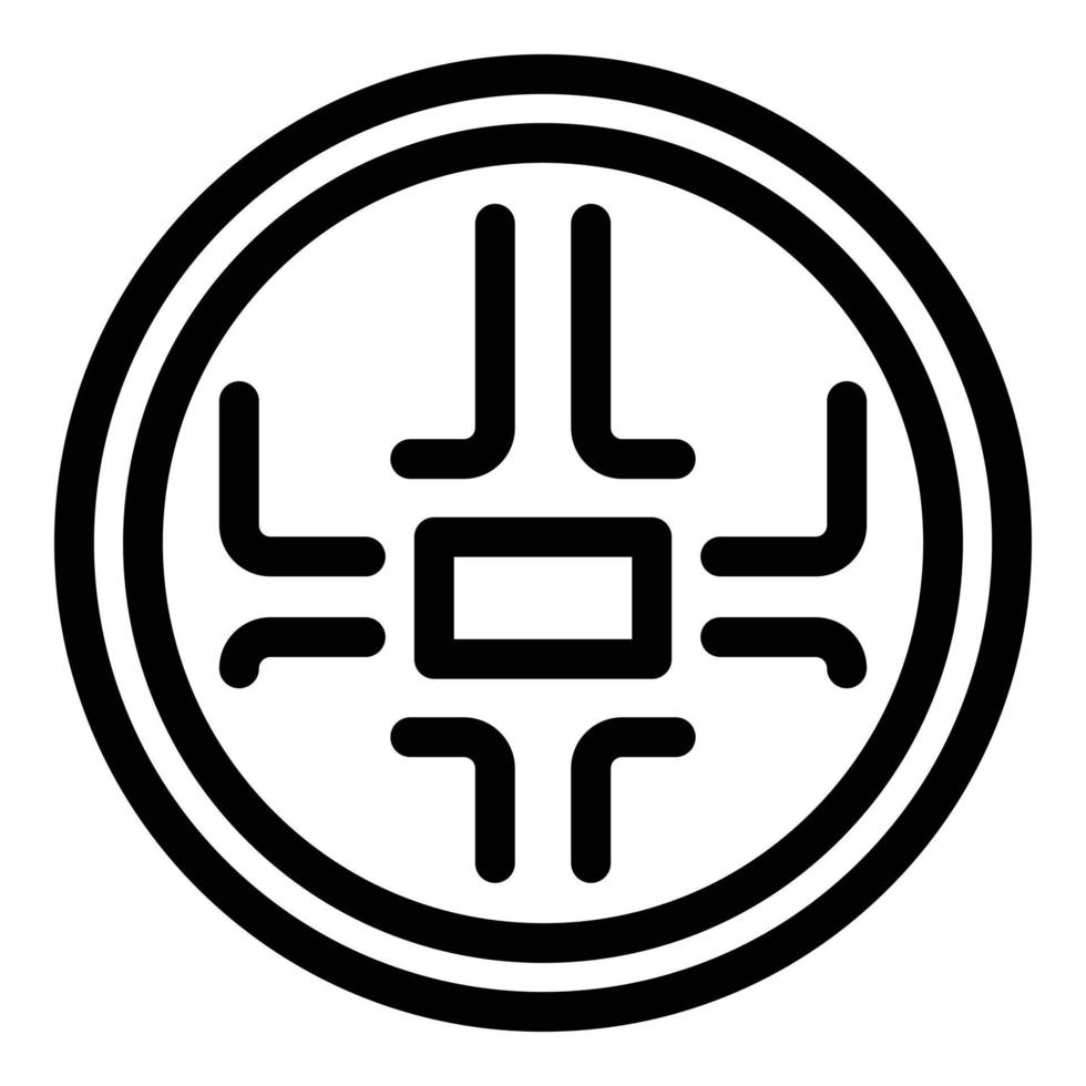 Fitness smart scales icon, outline style vector