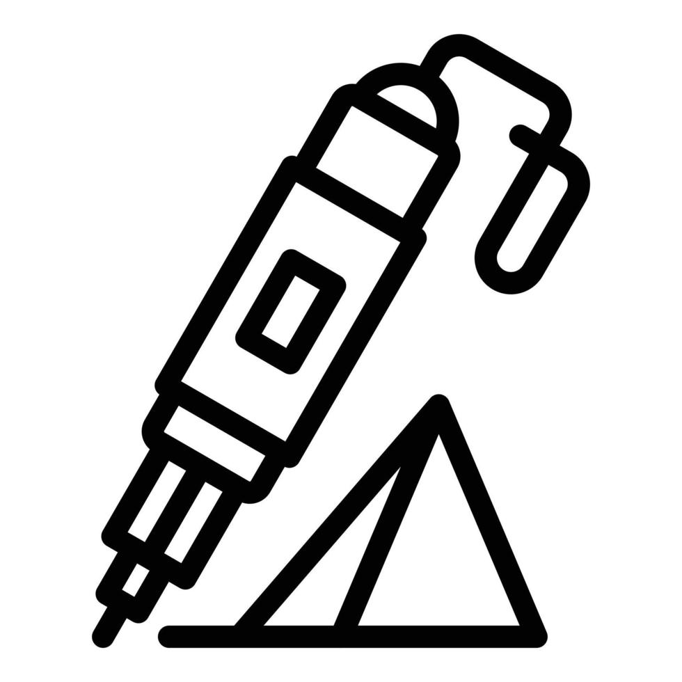 3d modeling pen icon, outline style vector