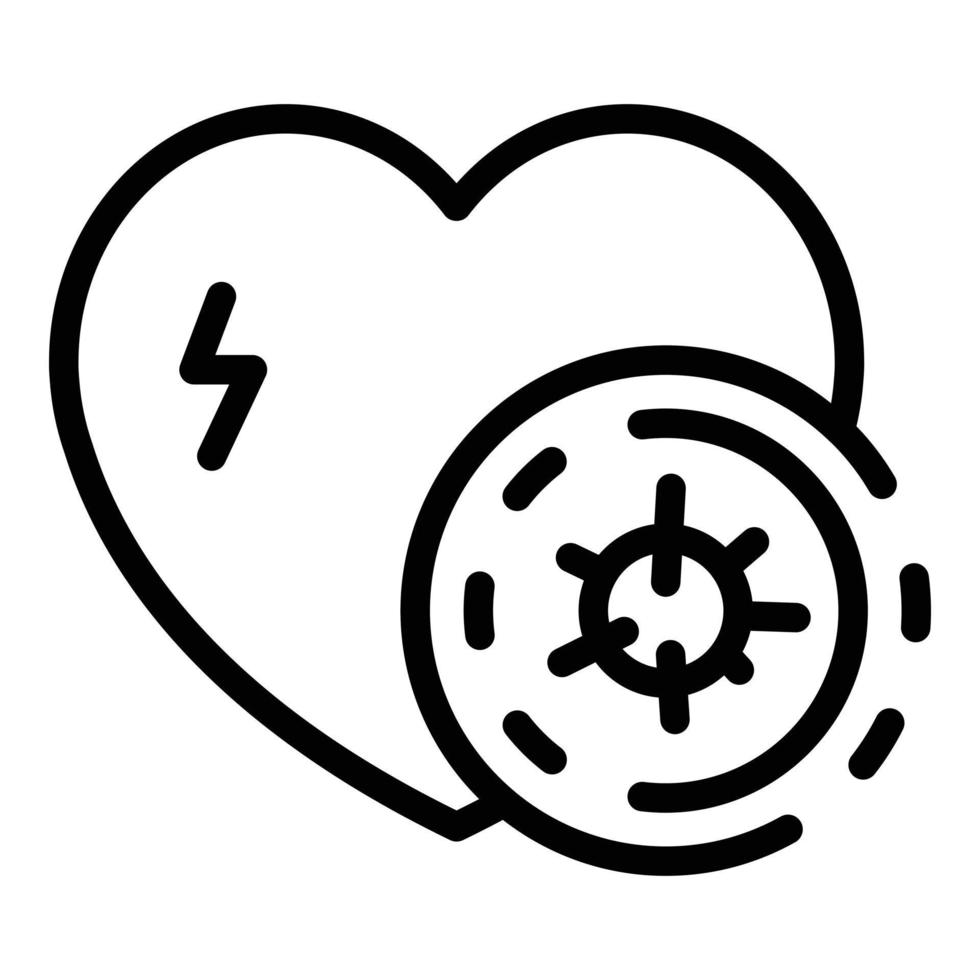 Heart virus icon, outline style vector