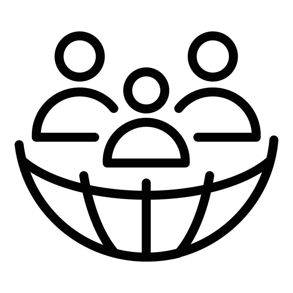 Global people tourism icon, outline style vector