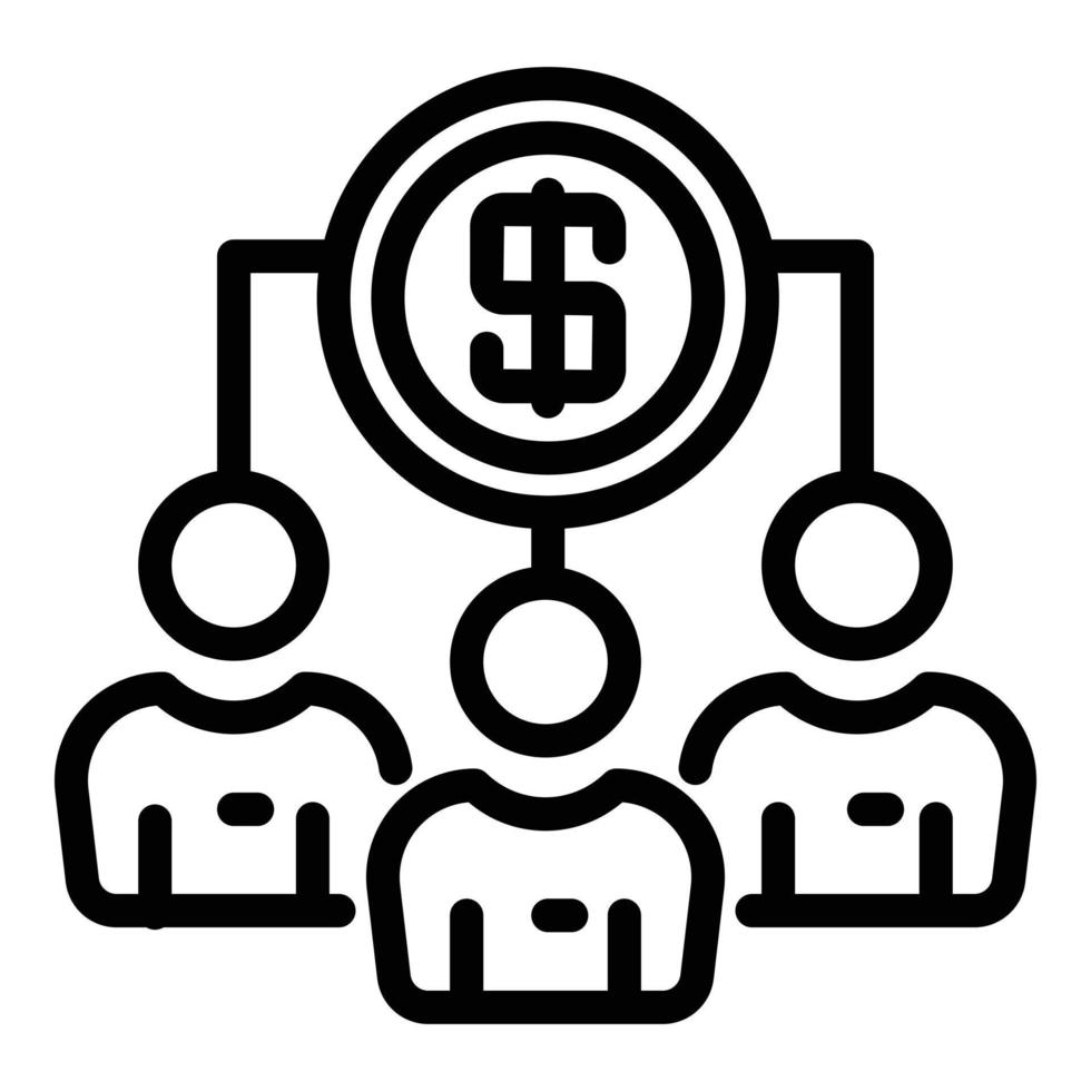 Common profit icon, outline style vector