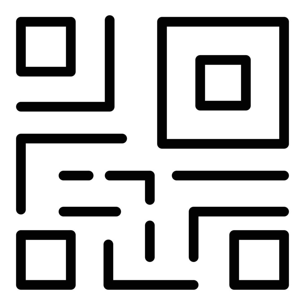 vector de contorno de icono de código de barras. Código QR