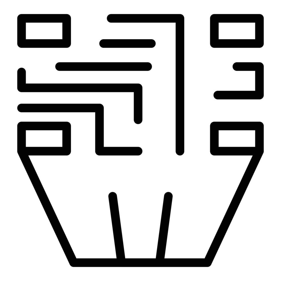 Qr scanner icon outline vector. Scan code vector