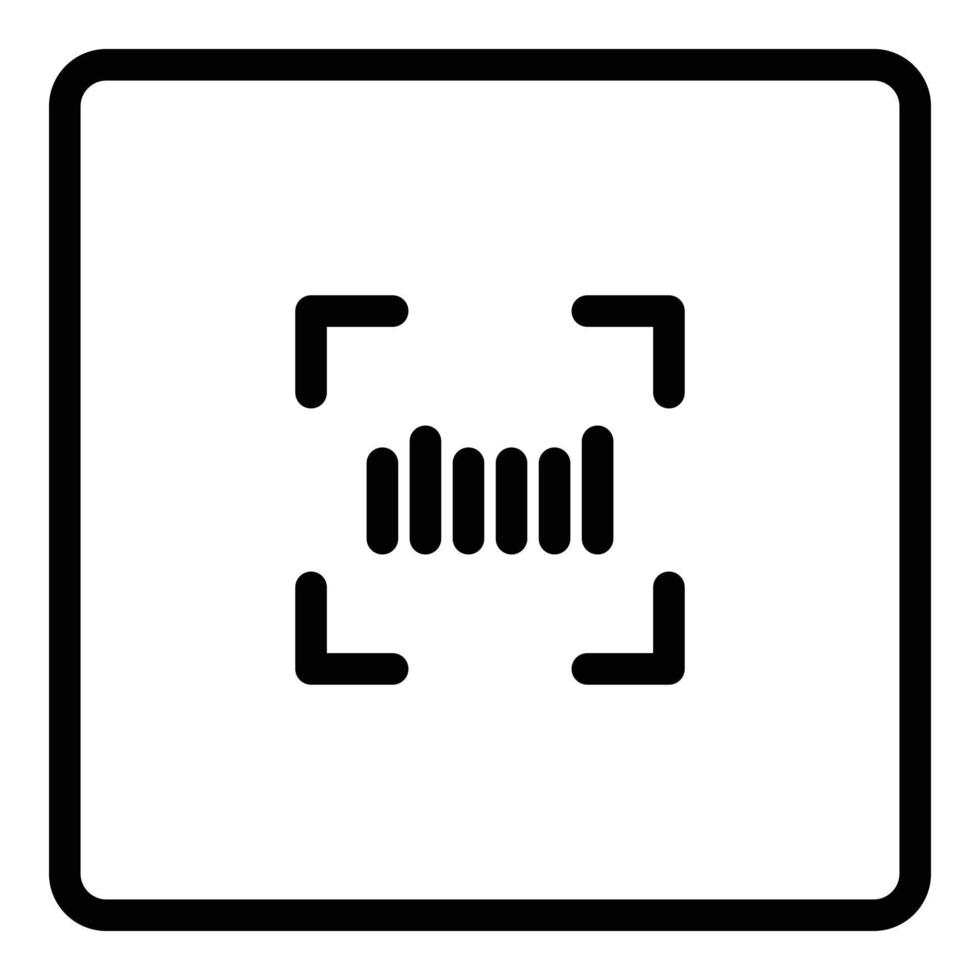 vector de contorno de icono de generador de código qr. código de barras del escáner