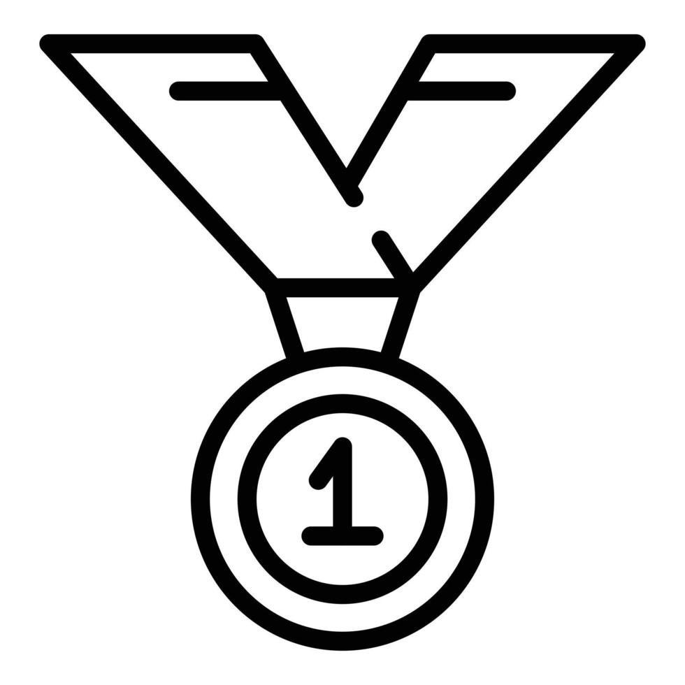 vector de contorno de icono de recompensa de medalla. premio de honor