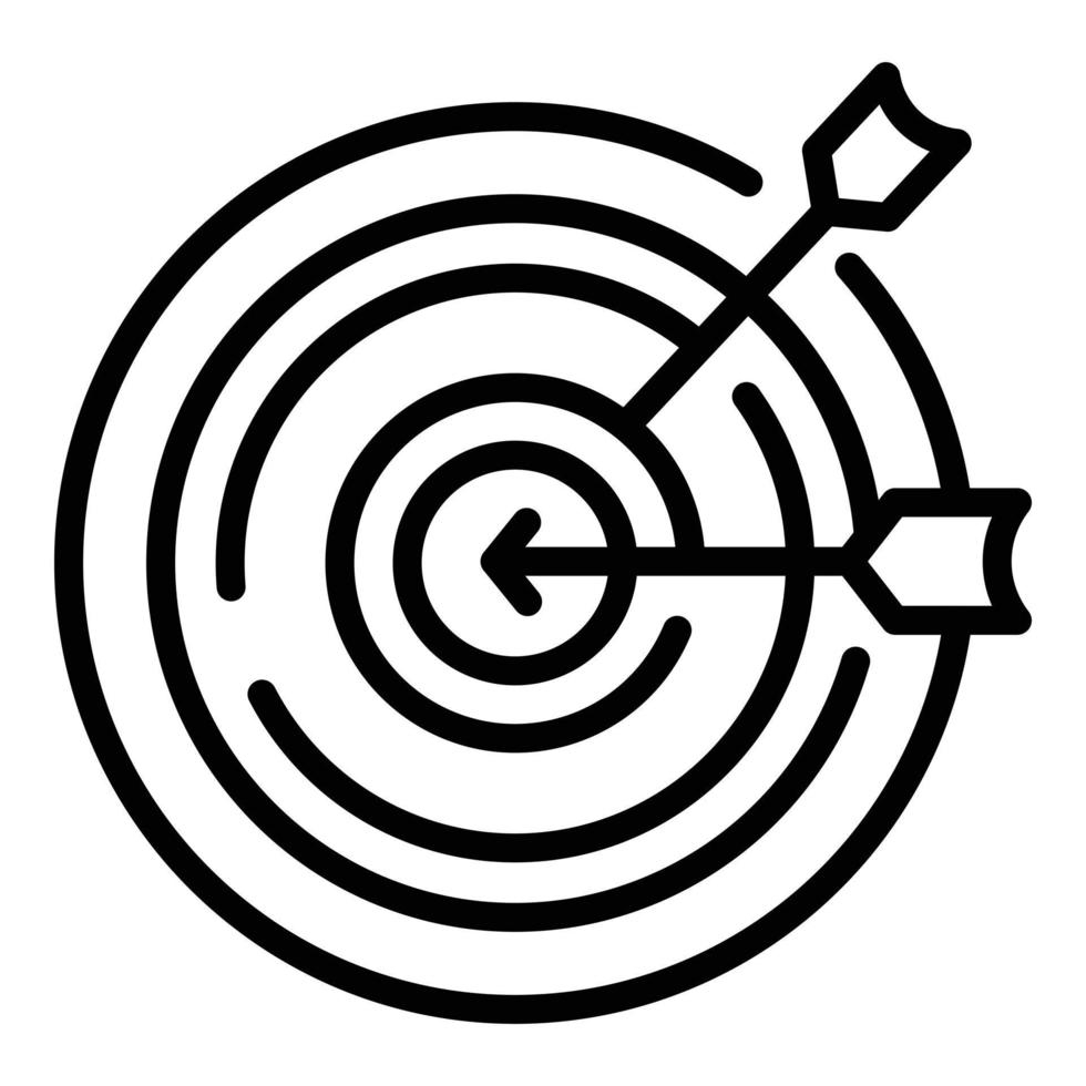 Target arrow icon outline vector. Business dart vector