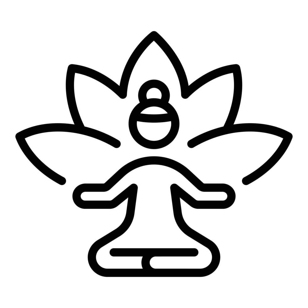 Practice lotus icon outline vector. Meditate pose vector