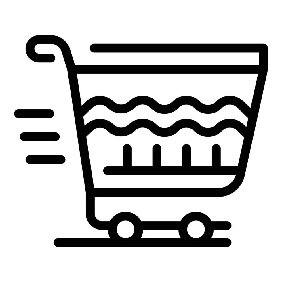 icono de carrito de compras, estilo de esquema vector