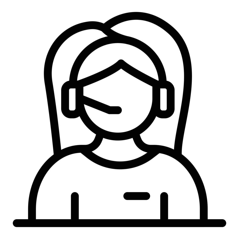 Call center operator icon, outline style vector