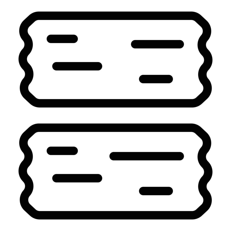 Two pieces of adhesive tape icon, outline style vector