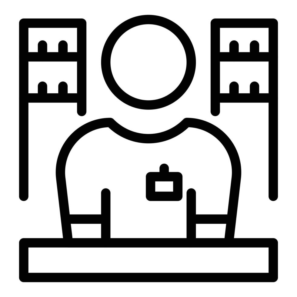 Store salesman icon, outline style vector