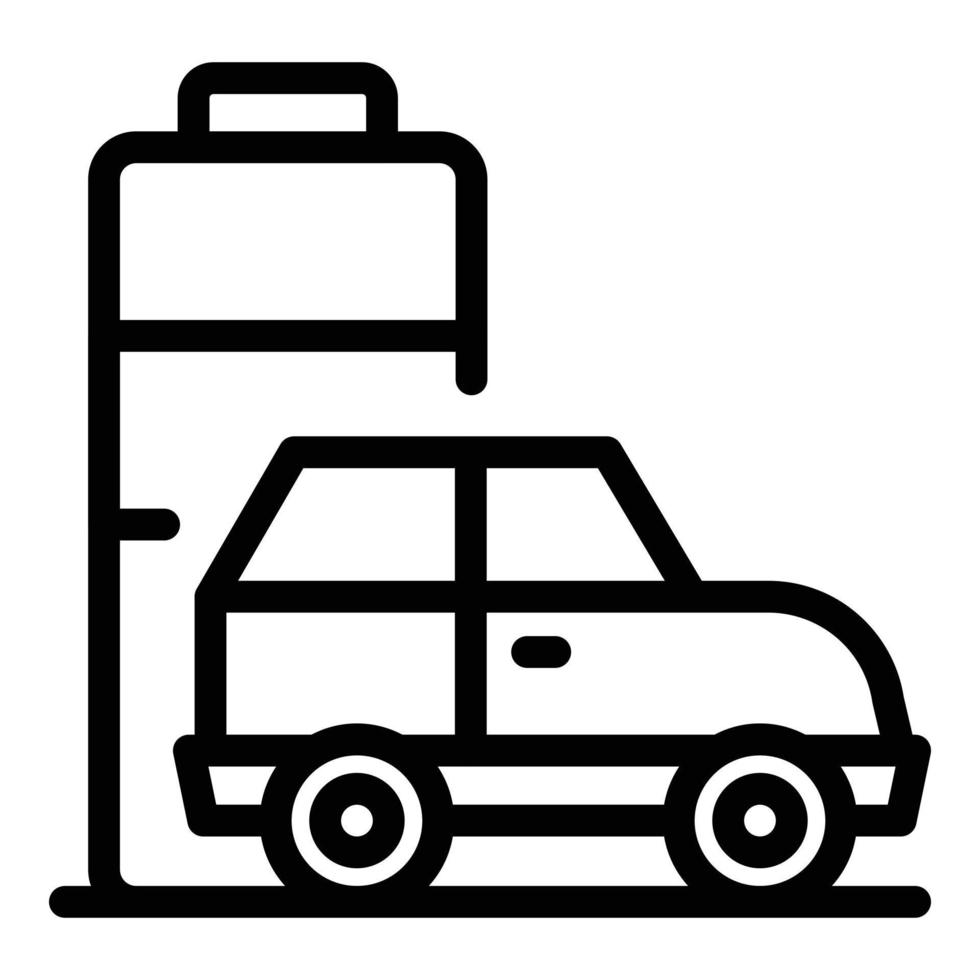 icono de coche híbrido moderno, estilo de esquema vector