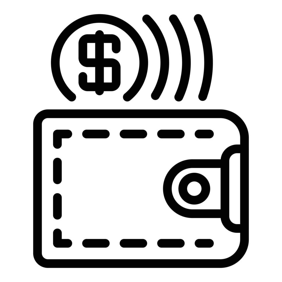 Wireless payment icon, outline style vector