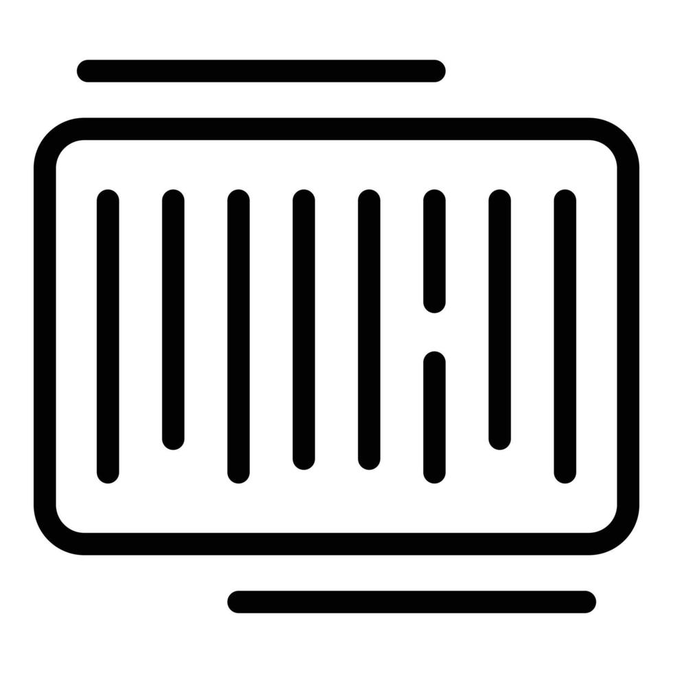 Bar code icon, outline style vector