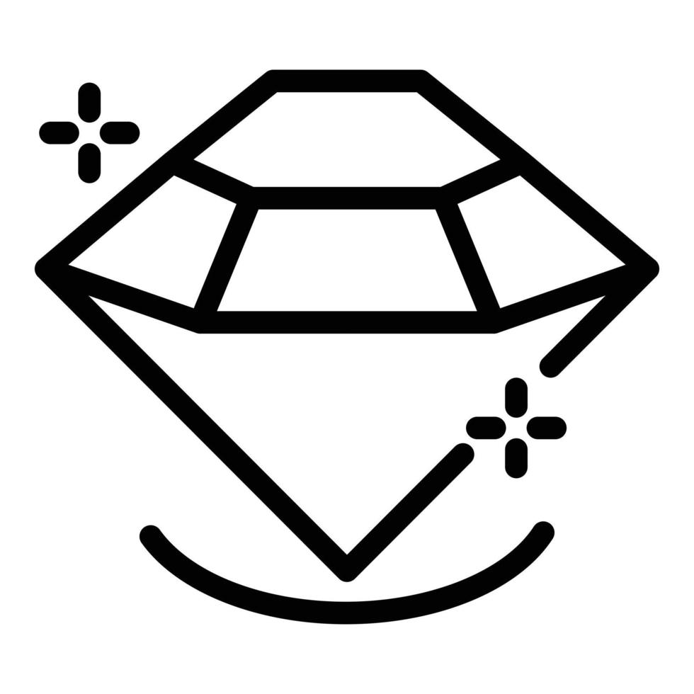Gem diamond icon, outline style vector